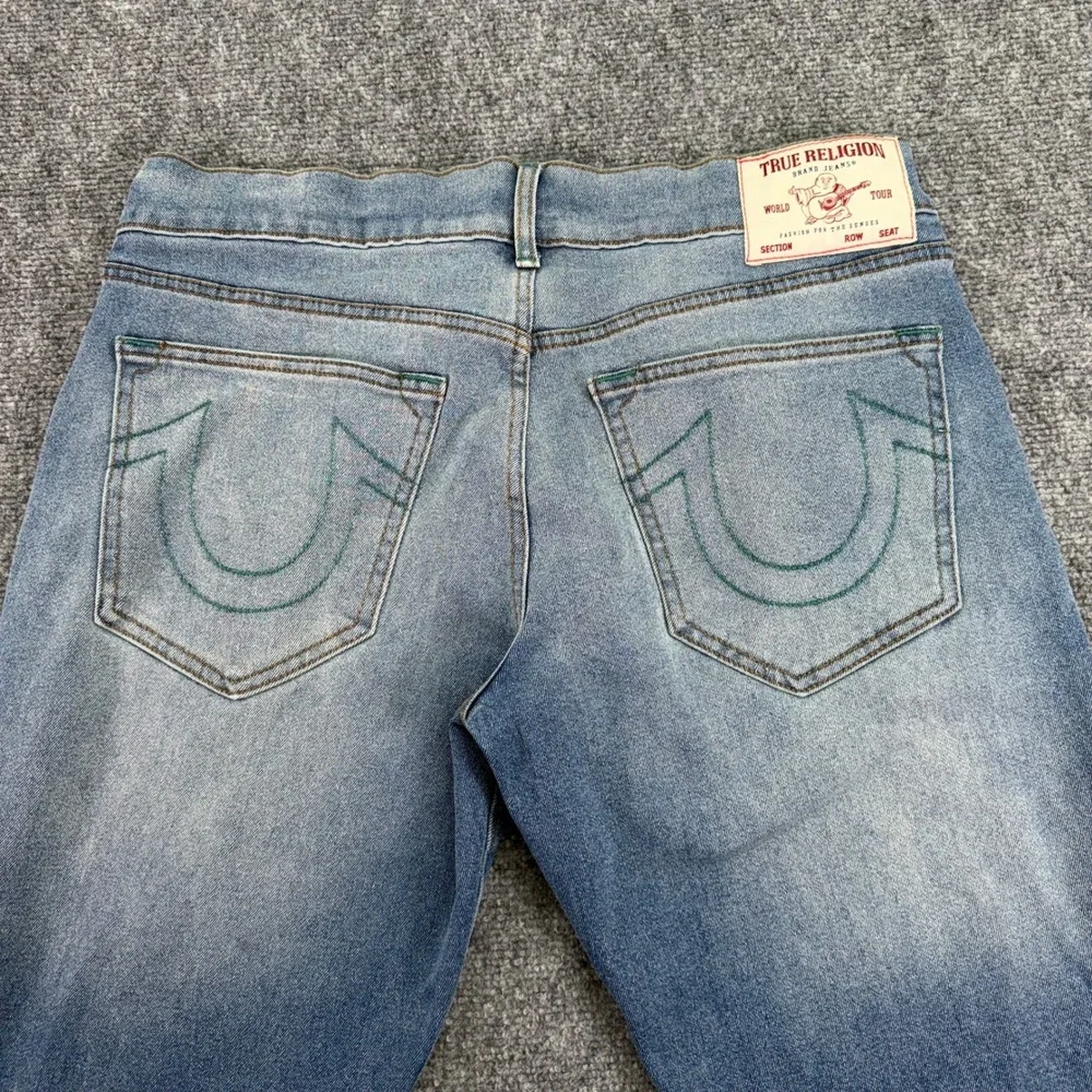 True Religion Jeans Mens 33 (Fits 35x31) Blue Ricky Relaxed Straight Medium Wash
